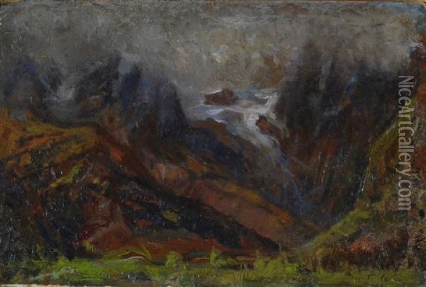 Paesaggio Di Montagna Oil Painting - Cesare Tallone
