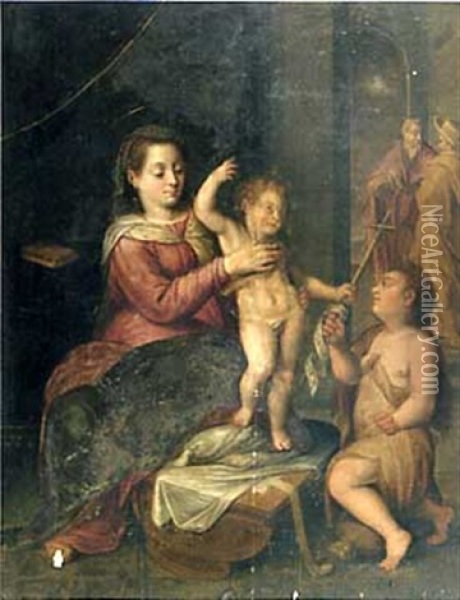 Vierge A L'enfant Avec Le Petit Saint Jean-baptiste Oil Painting - Marten Pepyn