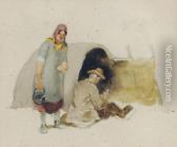 Gypsies Oil Painting - David I Cox
