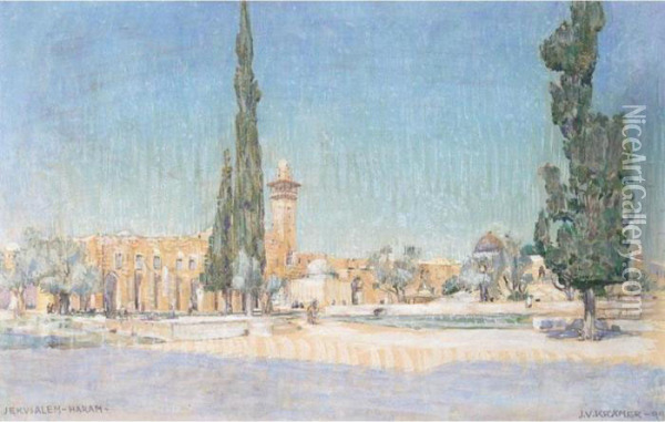 View Of Jerusalem Oil Painting - Johann Viktor Kramer