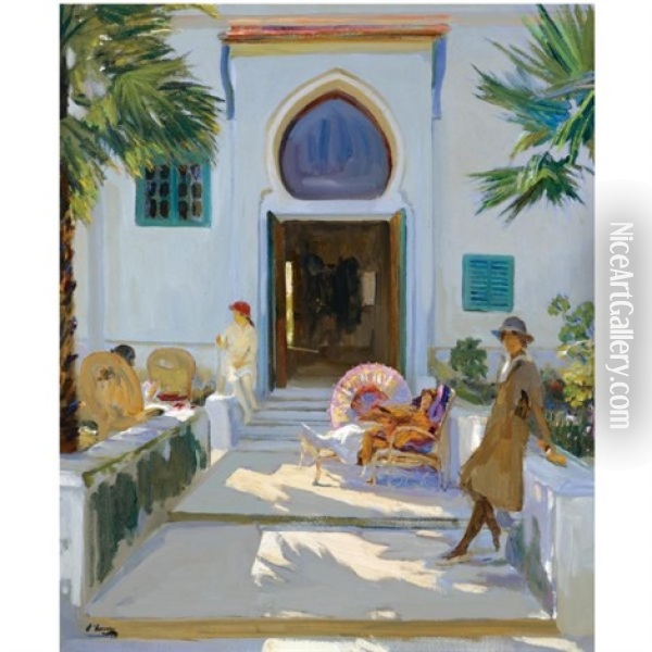 My Studio Door, Tangier Oil Painting - John Lavery