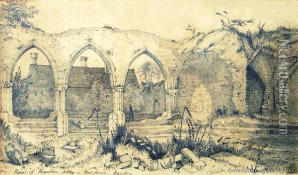 Ruins Of Beaulieu Abbey, Kew Forest, Hants Oil Painting - John Kinder