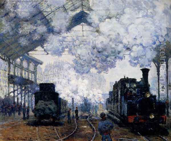 The Gare Saint-Lazare: Arrival Of A Train Oil Painting - Claude Oscar Monet
