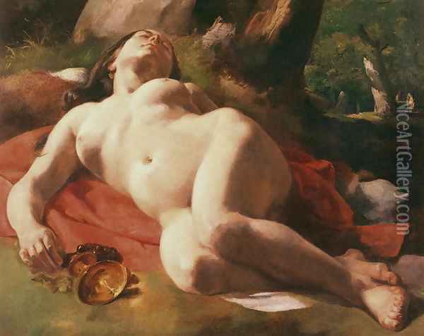 La Bacchante, c.1844-47 Oil Painting - Jean-Baptiste-Camille Corot