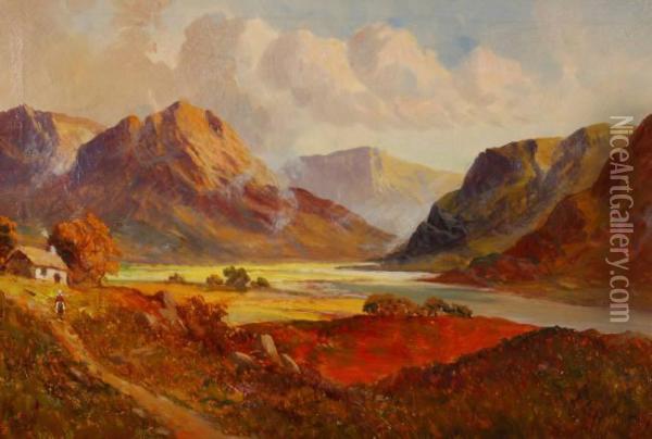 Highland Mountain Landscape Oil Painting - Frank E. Jamieson