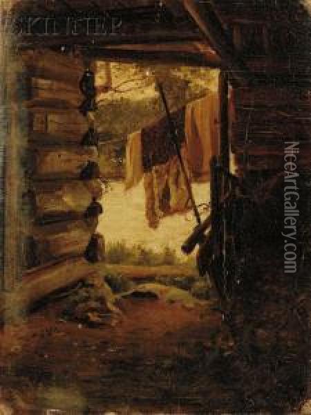 In The Cabin Oil Painting - Gerhard Peter Frantz Munthe