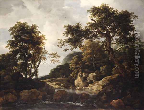 The Forest Stream ca 1660 Oil Painting - Jan van Goyen