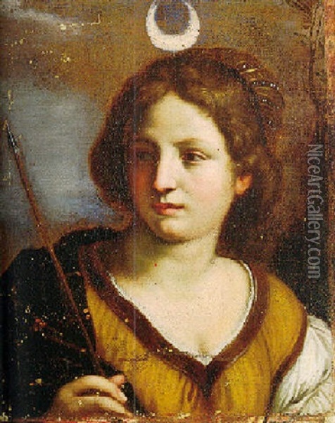 Diana Holding An Arrow Oil Painting -  Guercino