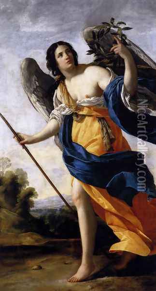 Allegory of Virtue c. 1634 Oil Painting - Simon Vouet