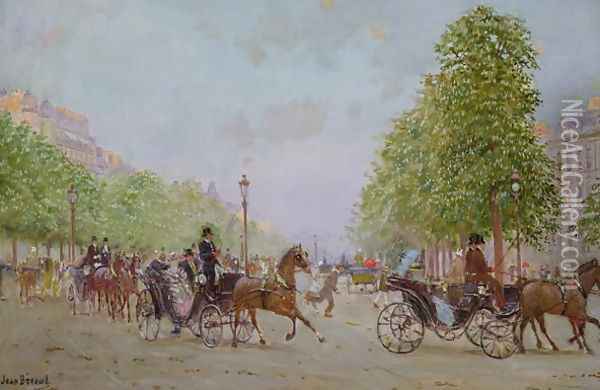 The Promenade on the Champs-Elysees Oil Painting - Jean-Georges Beraud