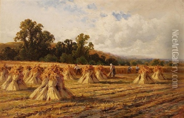 Midgham, Berkshire Oil Painting - Henry H. Parker