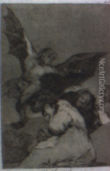 Soplones, Pl.48 Oil Painting - Francisco Goya