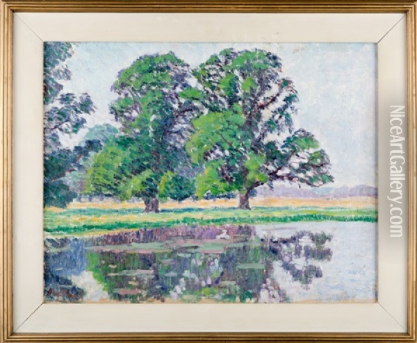 Trees On Shore Oil Painting - Alfred William (Willy) Finch