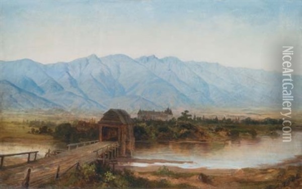 Fogaras Bridge From Maria Theresa's Time Oil Painting - Karoly Telepy