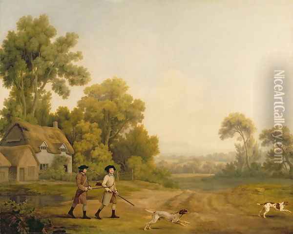 Two Gentlemen Going a Shooting Oil Painting - George Stubbs