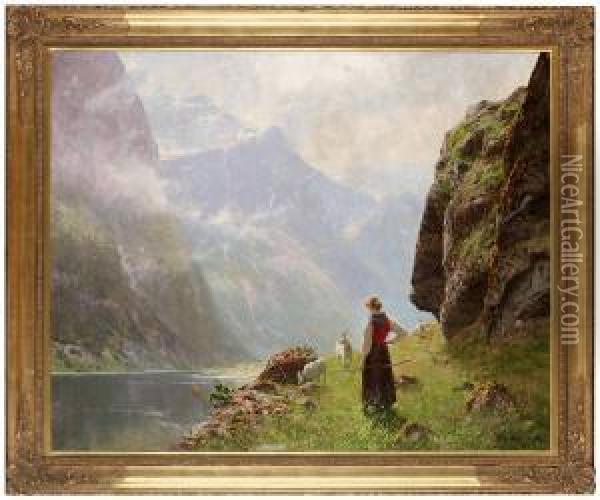 Vallflickan Oil Painting - Hans Dahl