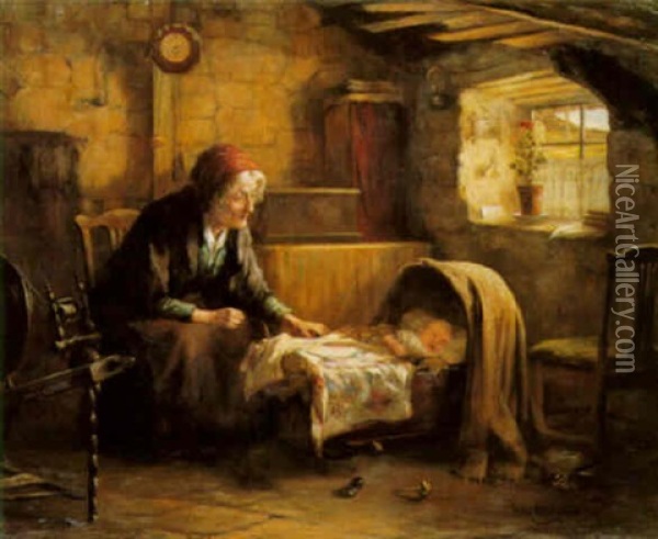 Grannie's Care Oil Painting - Tom Mcewan