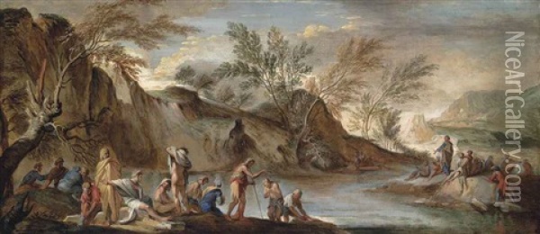 The Baptism Of Christ Oil Painting - Joseph Goupy