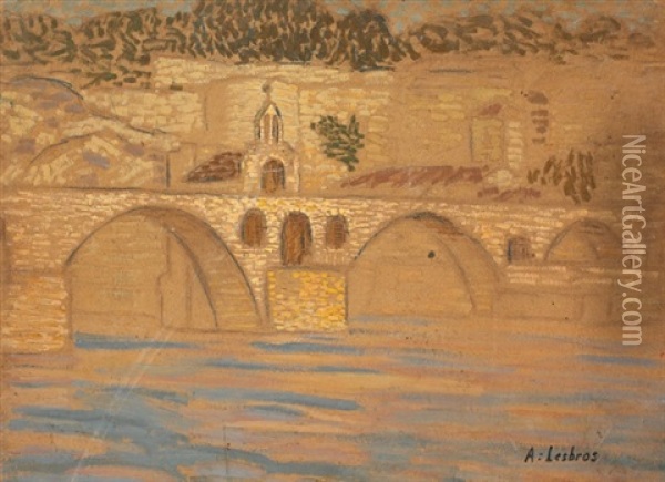 Pont St. Benezet Oil Painting - Alfred Lesbros