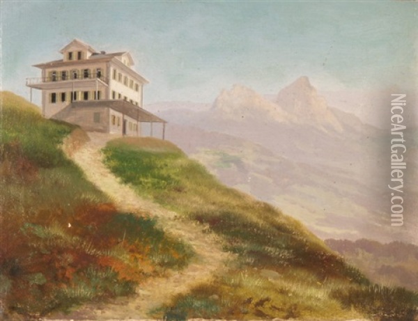 Auf Dem Rossberg Oil Painting - Ernst Hodel the Elder