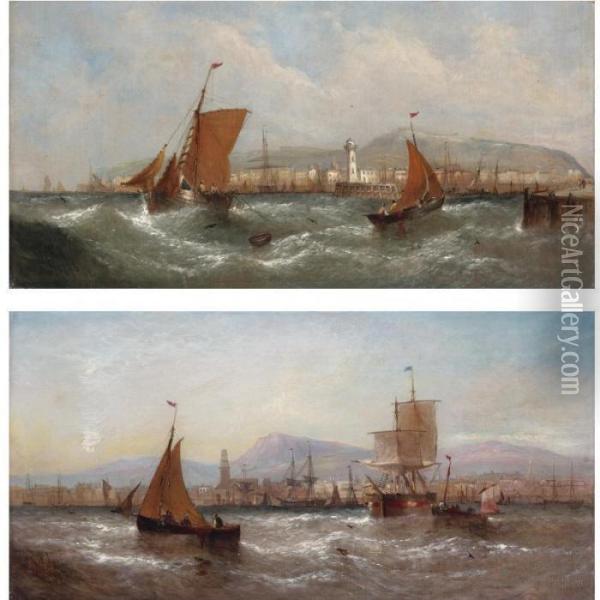 Off Scarborough; Off Dundee Oil Painting - William Calcott Knell