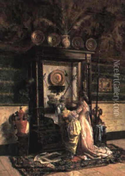 The Collector's Cabinet Oil Painting - Joaquin Agrasot y Juan