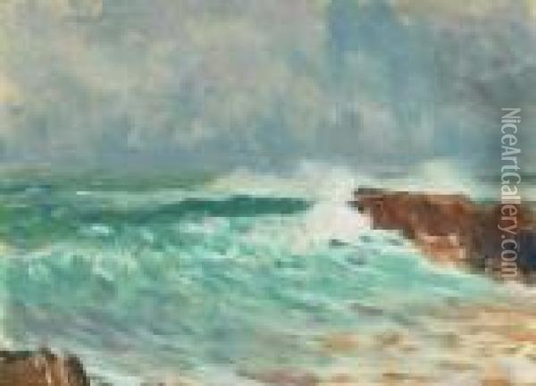 The Sea Oil Painting - Antonin Hudecek