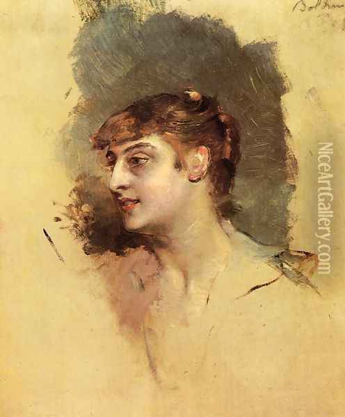 Portrait of a Lady Oil Painting - Giovanni Boldini