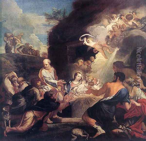 Adoration of the Shepherds 1690s Oil Painting - Carlo Maratti