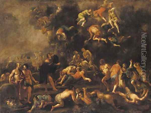 The Punishment of Korah Oil Painting - Ignazio Stella (see Stern Ignaz)