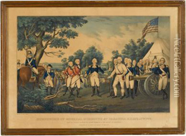 Surrender Of General Burgoyne At Saratoga Oil Painting - A. Ward Currier