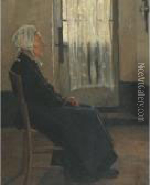 A Quiet Prayer Oil Painting - Bernardus Johannes Blommers