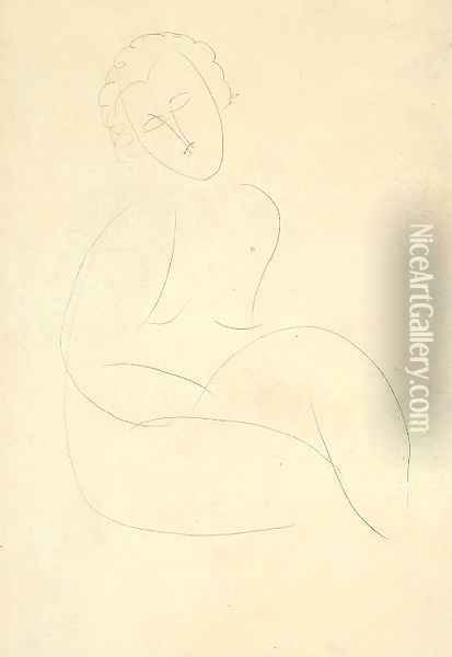 Femme nue assise Oil Painting - Amedeo Modigliani