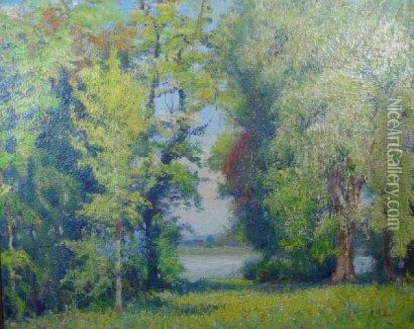  Les Rives De La Seine Pres Des Andelysen Automne  Oil Painting - Georges Le Meilleur