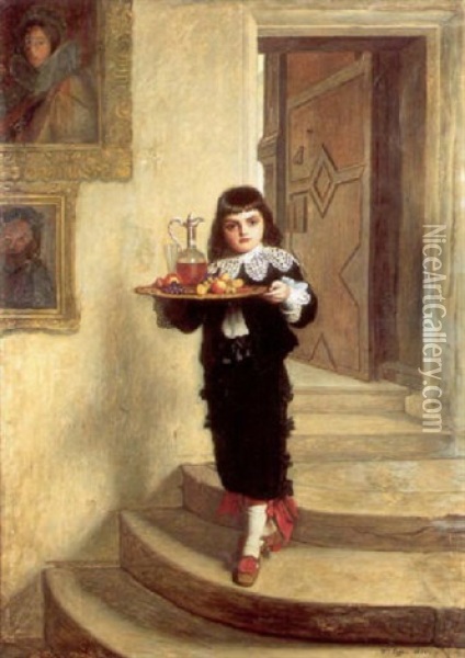 The Young Serving Boy Oil Painting - William Baxter Collier Fyfe