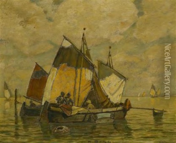 Fischerboote Vor Chioggia Oil Painting - Ludwig Dill