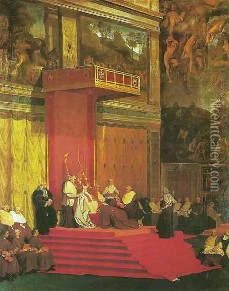 Sistine Chapel interior Oil Painting - Jean Auguste Dominique Ingres