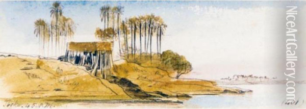 View Of Joske Oil Painting - Edward Lear