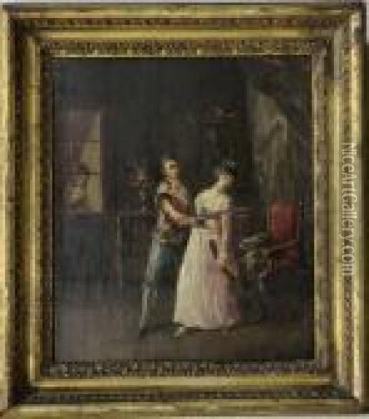 Pareja En Interior Oil Painting - Francisco De Goya y Lucientes