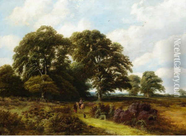 View Of Sutton Common Oil Painting - Thomas C. Cracknell