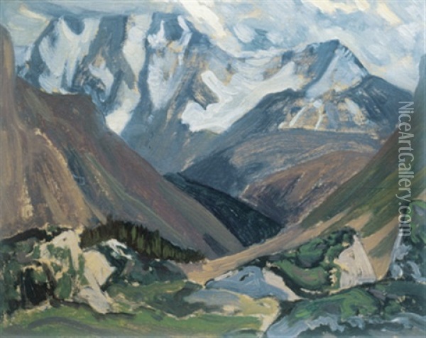 Mt. Goodsir In Cloud Oil Painting - James Edward Hervey MacDonald