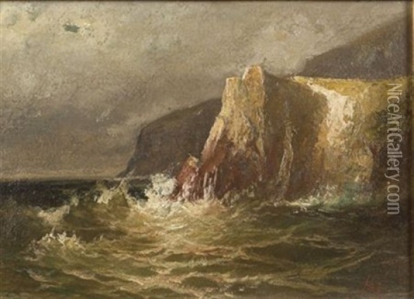 Costal Cliffs Oil Painting - Harrison Bird Brown
