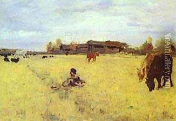 October Domotcanovo 1895 Oil Painting - Valentin Aleksandrovich Serov