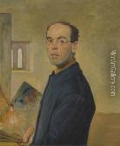 Self Portrait Oil Painting - William Rothenstein