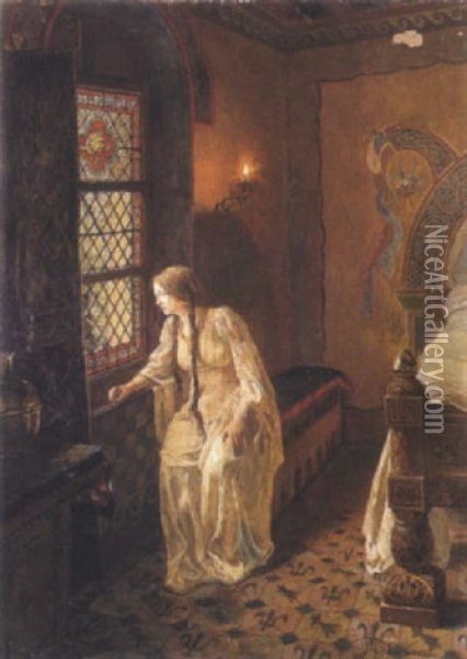 L'attente D'une Reine Merovingienne Oil Painting - Jean Paul Laurens
