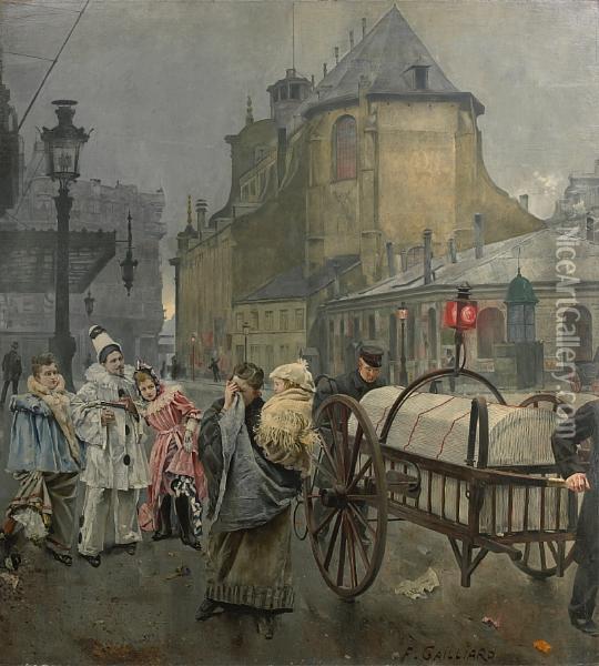 La Place Sainte Gudule Bruxelles Oil Painting - Franz Bernard Gailliard