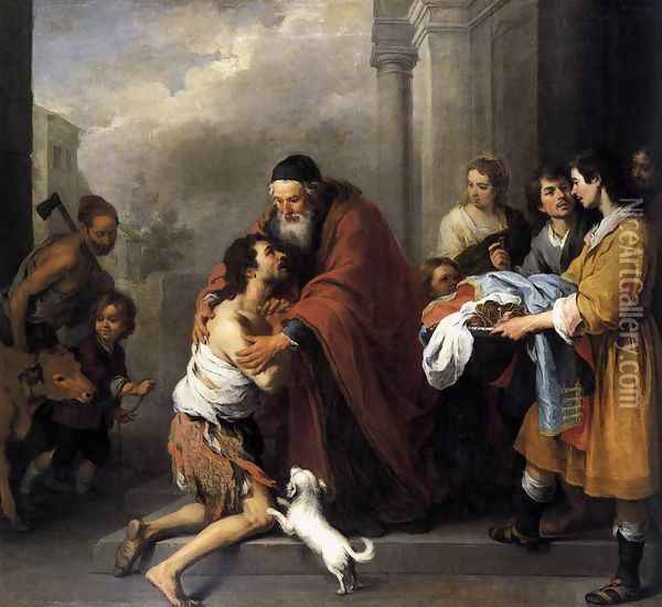 Return of the Prodigal Son 1667-70 Oil Painting - Bartolome Esteban Murillo