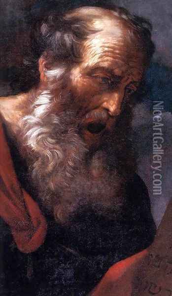 Moses with the Tables of the Law (detail) Oil Painting - Guido Reni
