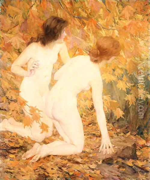 Nymphs in the Autumn Woods Oil Painting - Francis Coates Jones