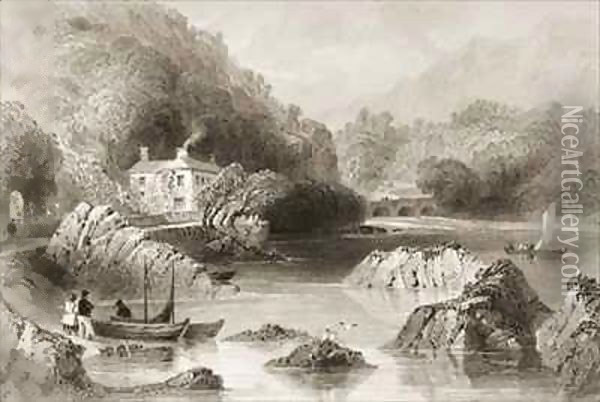 Gleengarriff Inn, Gleengarriff, County Cork Oil Painting - William Henry Bartlett